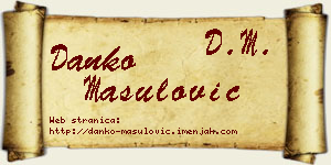 Danko Mašulović vizit kartica